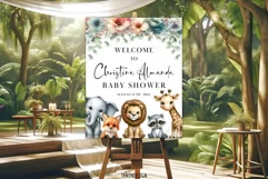 Woodland Animal Baby Shower Welcome sign, Safari, Little Product Image 1