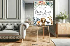 Woodland Animal Baby Shower Welcome sign, Safari, Little Product Image 5
