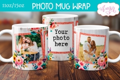 Floral photo mug template for sublimation, customizable mug Product Image 1