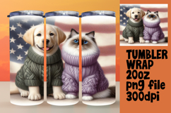 FASHIONABLE 20oz Tumbler PNG Design , Dog and cat Product Image 1