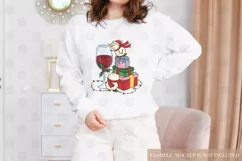 Christmas Snowmen Sublimation | Christmas PNG | Red Wine PNG Product Image 4