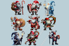 Christmas Viking Gnome Clipart | 30 PNG Warrior Gnomes Product Image 2