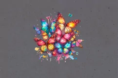 Watercolor Butterflies sublimation print design PNG Product Image 3