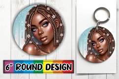 Bright Moments Round Design PNG, Afro Girl Product Image 1