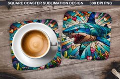 Dolphin Coaster Sublimation, Valentine Coaster PNG Design Product Image 1