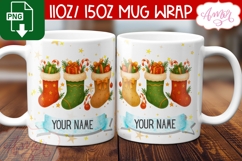 Christmas mug wrap PNG, Stocking stuffer mug PNG Product Image 2