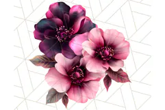 Gothic Floral PNG, Dark Aesthetic Flowers Clipart Print Product Image 4