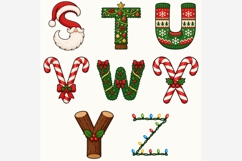 Christmas Alphabet PNG Bundle | 26 Holiday Letter Clipart Product Image 3