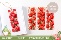 Red Tulips Bookmark Designs, Spring Bookmark Product Image 1