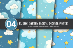 Rustic Earthy Floral Digital Paper Product Image 1
