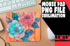 Colorful Flower Designs Mouse Pad Sublimation PNG Product Image 1