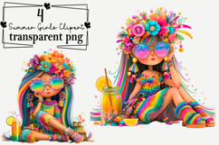 Summer Girls Clipart Watercolor PNG Product Image 1