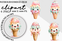 Whimsical Summer Ice Cream Clipart Png Product Image 1