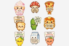 Cute Food Motivation Clipart | 19 PNG Kawaii Food Quotes Product Image 7