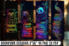 Neon Delights: Sublimation Wildlife Bookmarks Product Image 1
