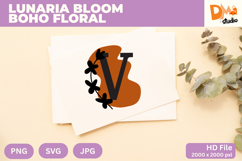 Lunaria Bloom Boho Floral Monogram Product Image 1