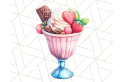 Pastel Sweet Treats Clipart, Ice Cream, Cakes, Donuts Png Product Image 4