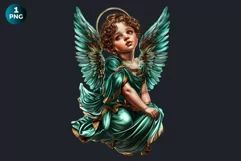 Watercolor Cherub angel clipart PNG, Cute Little angel png Product Image 2