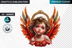 Watercolor Cherub angel clipart PNG, Cute Little angel png Product Image 1