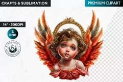 Watercolor Cherub angel clipart PNG, Cute Little angel png Product Image 1