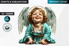 Watercolor Cherub angel clipart PNG, Cute Little angel png Product Image 1