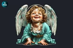 Watercolor Cherub angel clipart PNG, Cute Little angel png Product Image 2