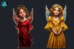Watercolor Cherub angel clipart PNG, Cute Little angel png Product Image 2