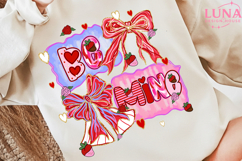 Be Mine Png, Valentine's Day Png, Coquette Bow Png, Preppy Product Image 3