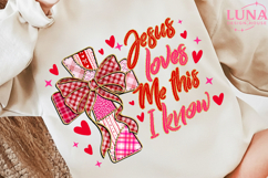Coquette Jesus loves me this I know Png, Valentine Png Product Image 3