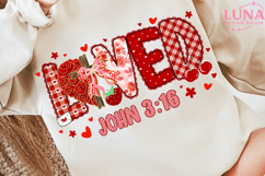 Loved John 3:16 png, Preppy Valentine Png, loved png, Christ Product Image 3