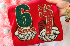 Embroidery Six Seven 6 7 Christmas PNG, Trendy Christmas Png Product Image 3