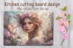 Spring flowers fairy girl Sublimation design cutting board Product Image 1
