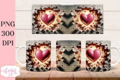 3D heart mug wrap design for sublimation | Valentine&#039;s day Product Image 2