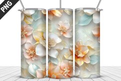 3D Flowers Tumbler Wrap | Sublimation Design | Tumble PNG Product Image 4