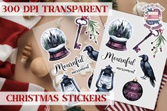 Christmas Sticker Sheet Gothic Dark Winter Holiday PNG Product Image 1