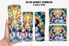 Snowman Skinny Tumbler 20oz Wrap Design, Christmas Tumbler Product Image 1