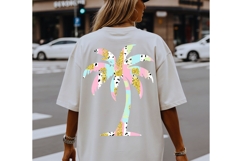 Trendy Pastel Palm Tree PNG | Faux Gold Glitter Tropical Product Image 7