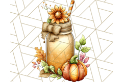 Fall Drink Clipart PNG, Cozy Autumn Cocoa and Latte Art Product Image 4