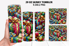 Christmas Skinny Tumbler 20oz Wrap Design, Christmas Tumbler Product Image 1