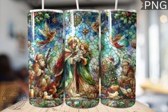 Watercolor Christmas Tumbler Wrap - High Quality 300 Dpi Product Image 1