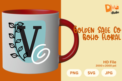 Golden Sage Co Boho Floral Monogram Product Image 1