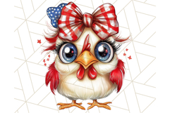Patriotic Chicken Clipart Png, Funny 4th of July PNG Graphic Product Image 4