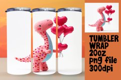 Dino Hearts Sublimation Tumbler Wrap Product Image 1