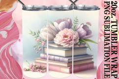 Sweet reflections 20oz tumbler wrap, Book and flower Product Image 1