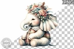 Floral Crown Elephant Sublimation - Clipart Bundle Product Image 8