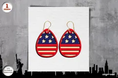 4th of July Earrings Laser Cut | Jewerly | SVG Product Image 1