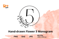 Hand-drawn Flower Monogram Product Image 1