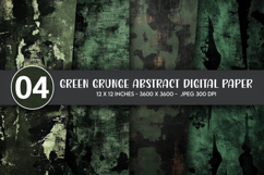 Green Grunge Abstract Digital Paper Product Image 1