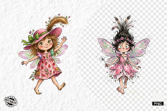 Whimsical Summer Fairy Girl Png Clipart Product Image 1