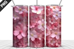 3D Flowers Tumbler Wrap | Sublimation Design | Tumble PNG Product Image 5